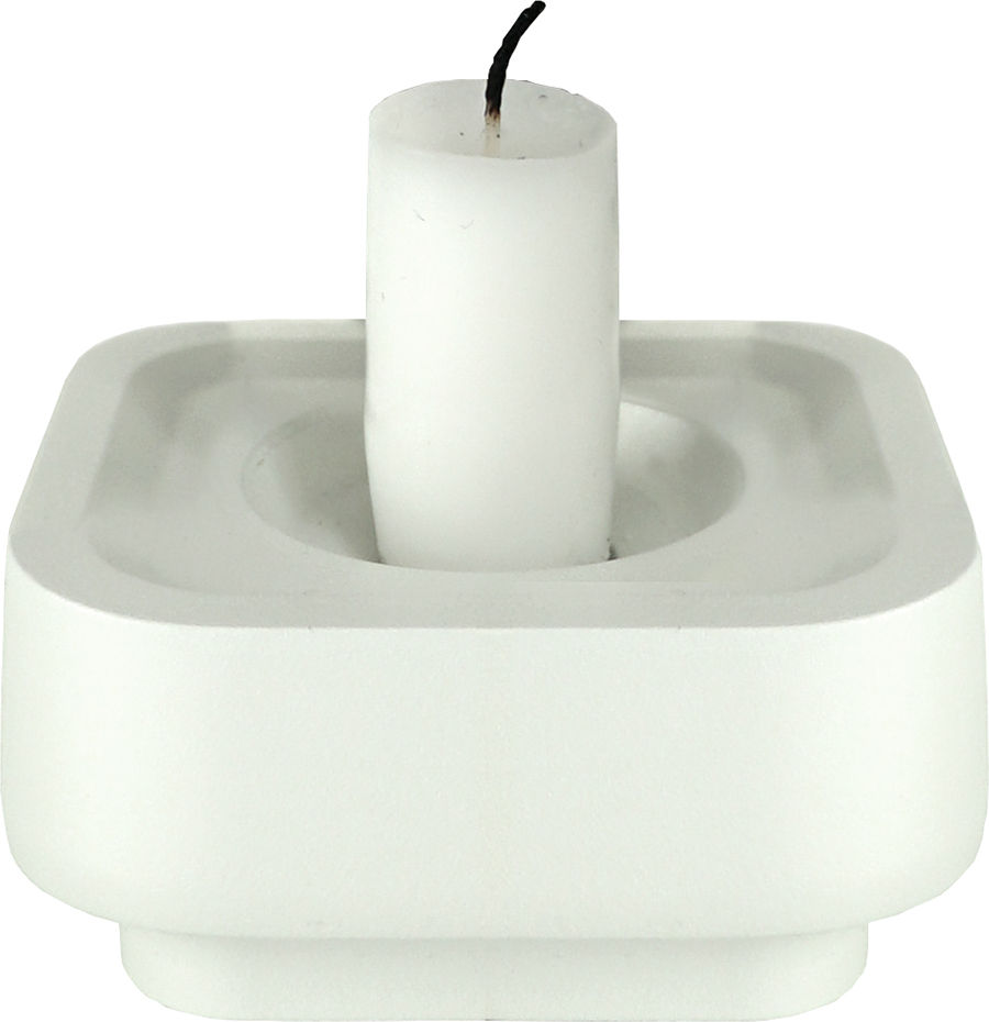 Świecznik Stumpastaken Ettan białe aluminium