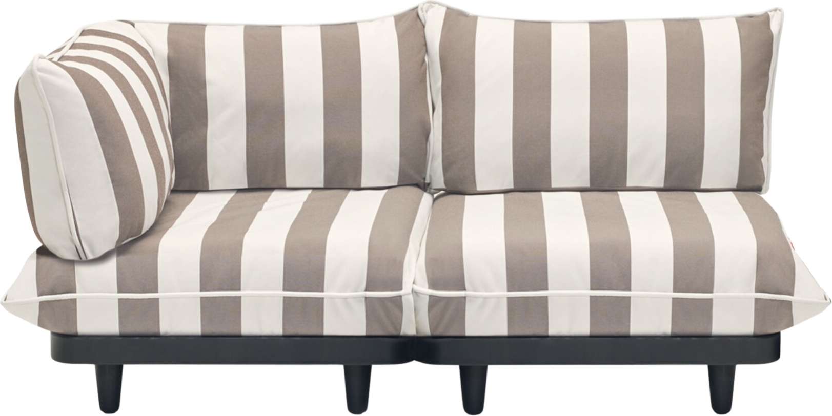 Narożnik lewostronny Paletti w paski brązowo-kremowy 2 el.