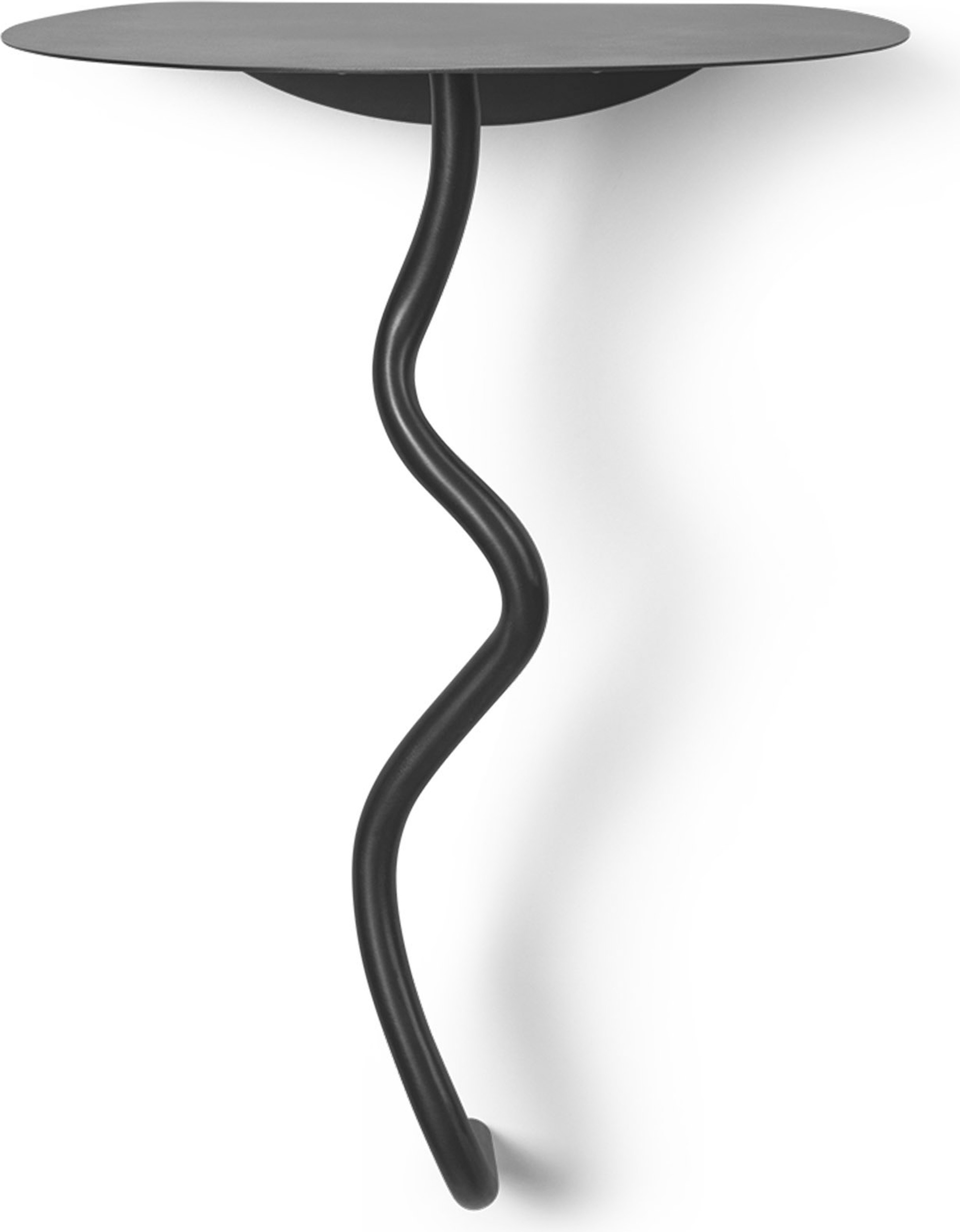 Stolik ścienny Curvature czarny mosiądz