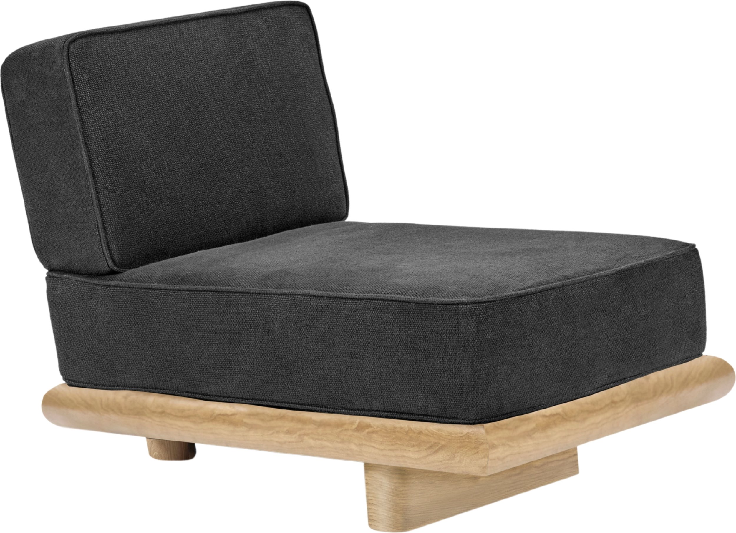 Sofa jednoosobowa Ono Licot 95 cm czarna dąb naturalny