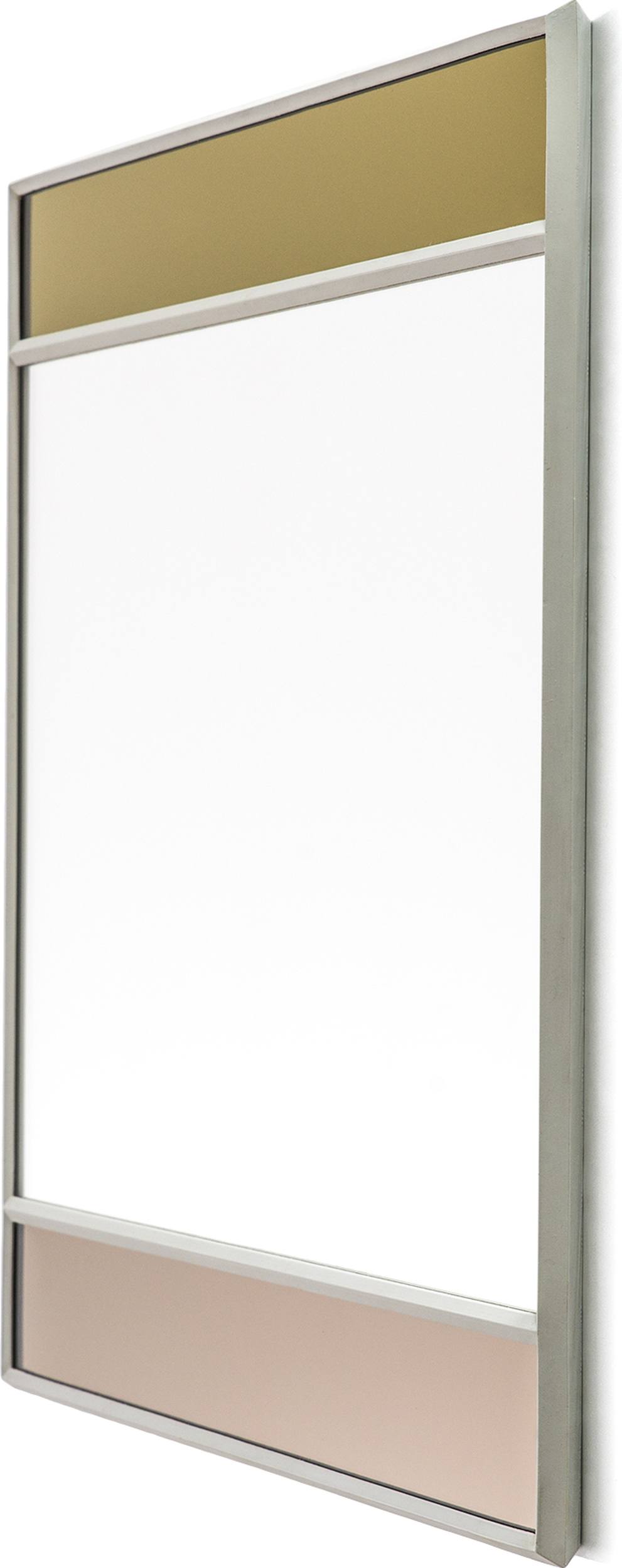 Lustro kwadratowe Vitrail z jasnoszarą ramą