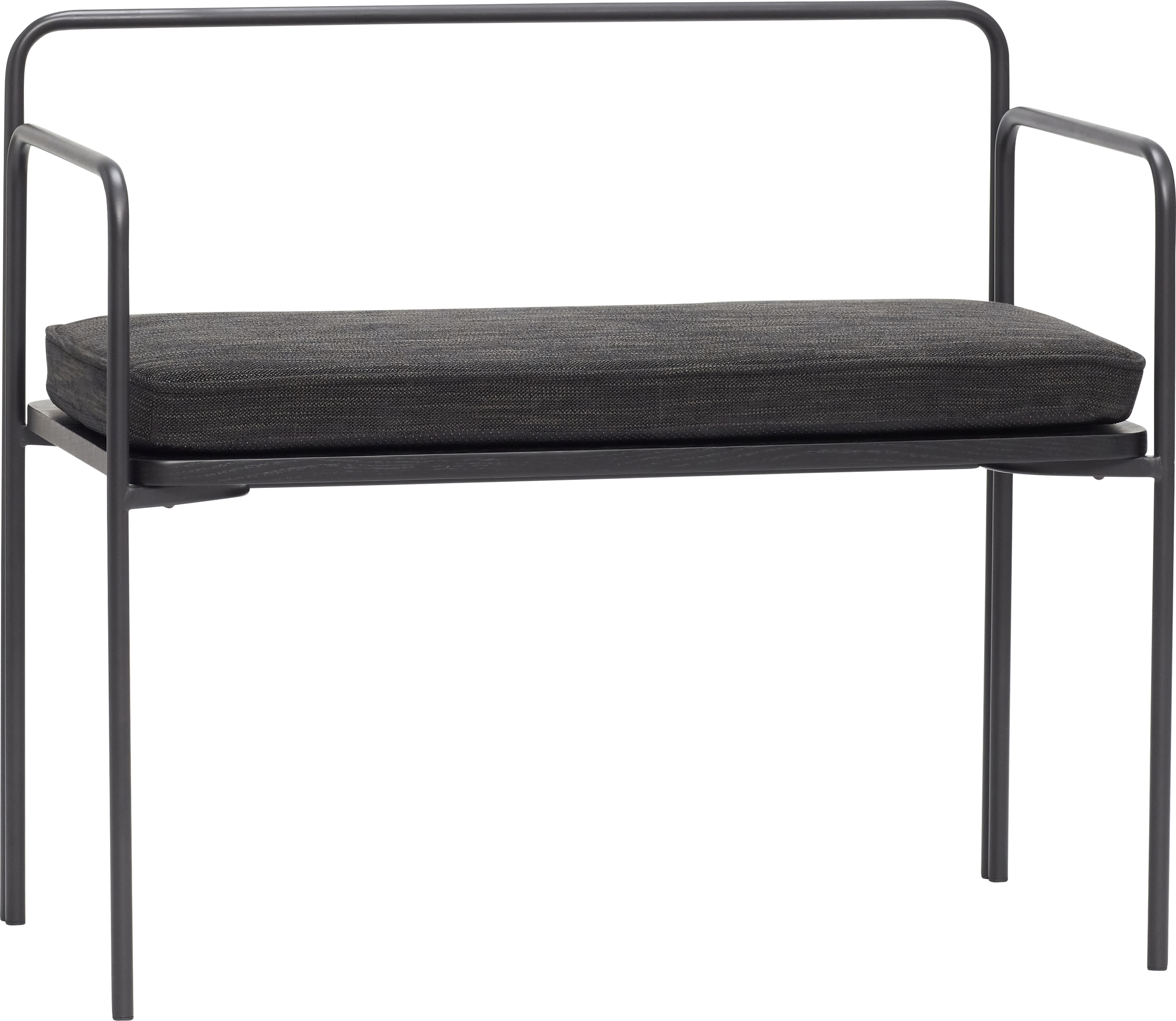 Ławka Hübsch czarna z poduszką
