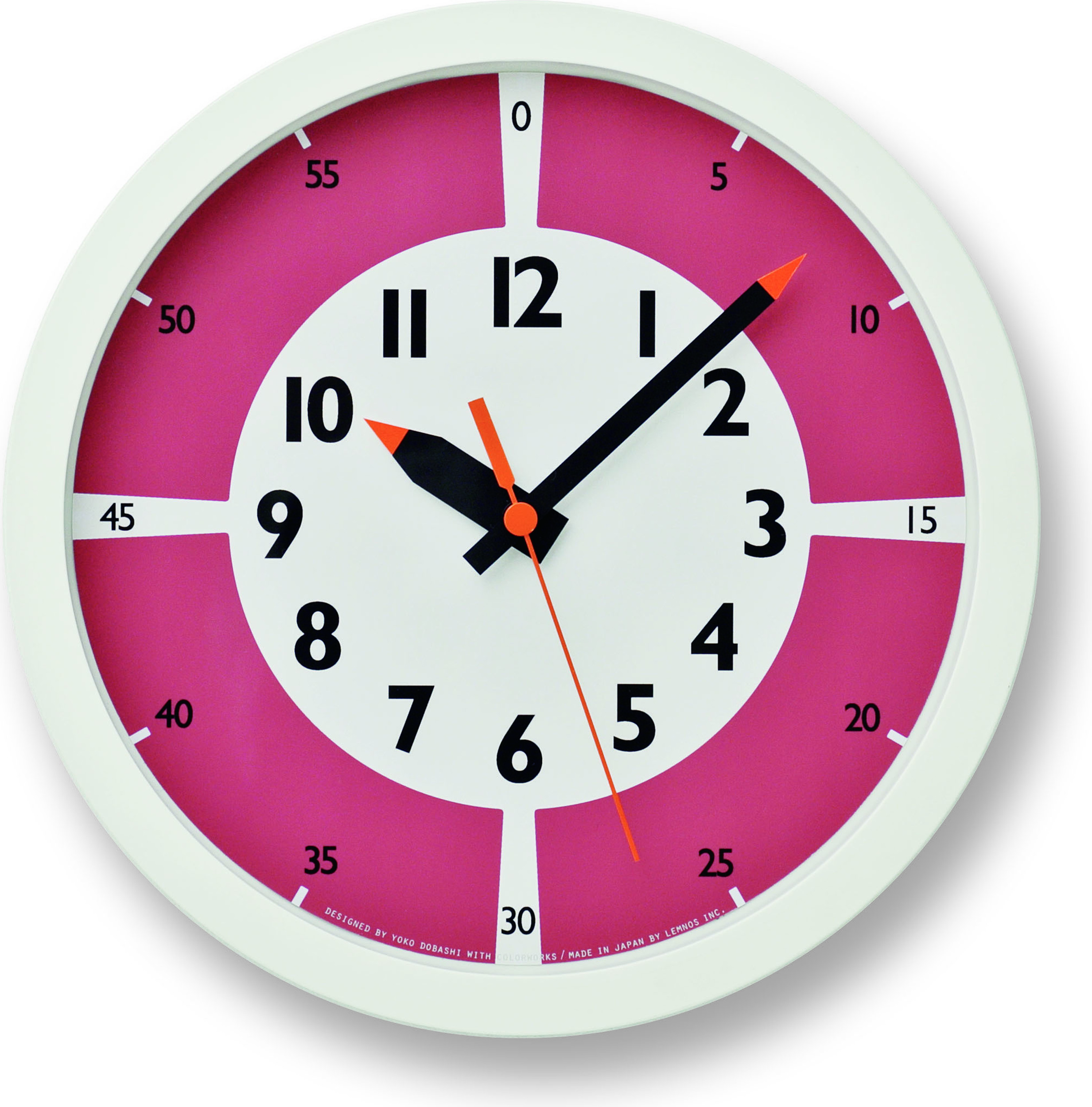 Zegar ścienny Fun Pun Color 24,8 cm czerwony