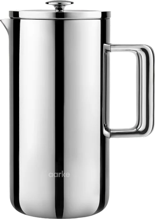 Zaparzacz tłokowy Aarke 1 l stalowy połysk