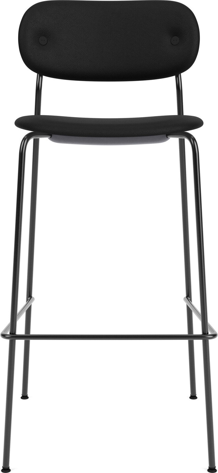 Krzesło barowe Co Sierra 105 cm czarne skórzane na czarnych nogach
