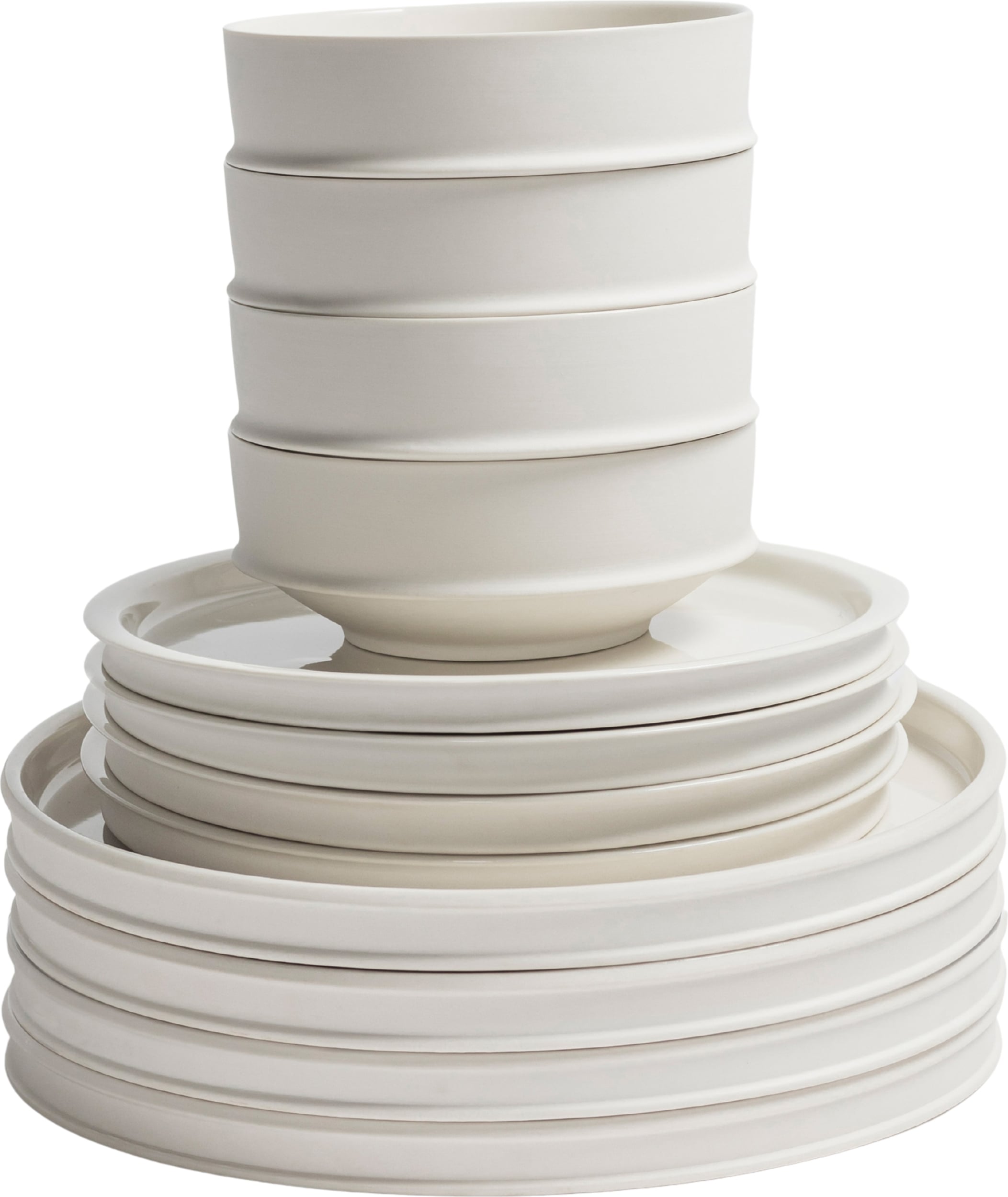 Zestaw obiadowy Dune biały 12 el.