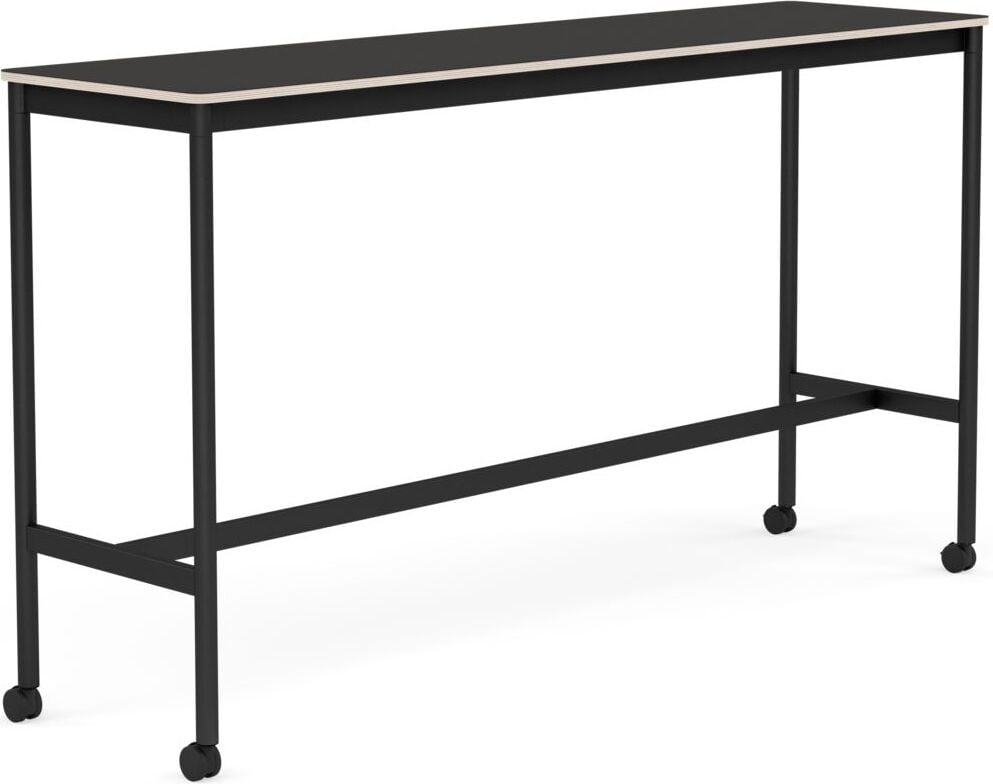 Stół na kółkach Base 50 x 190 x 105 cm czarny linoleum nogi czarne