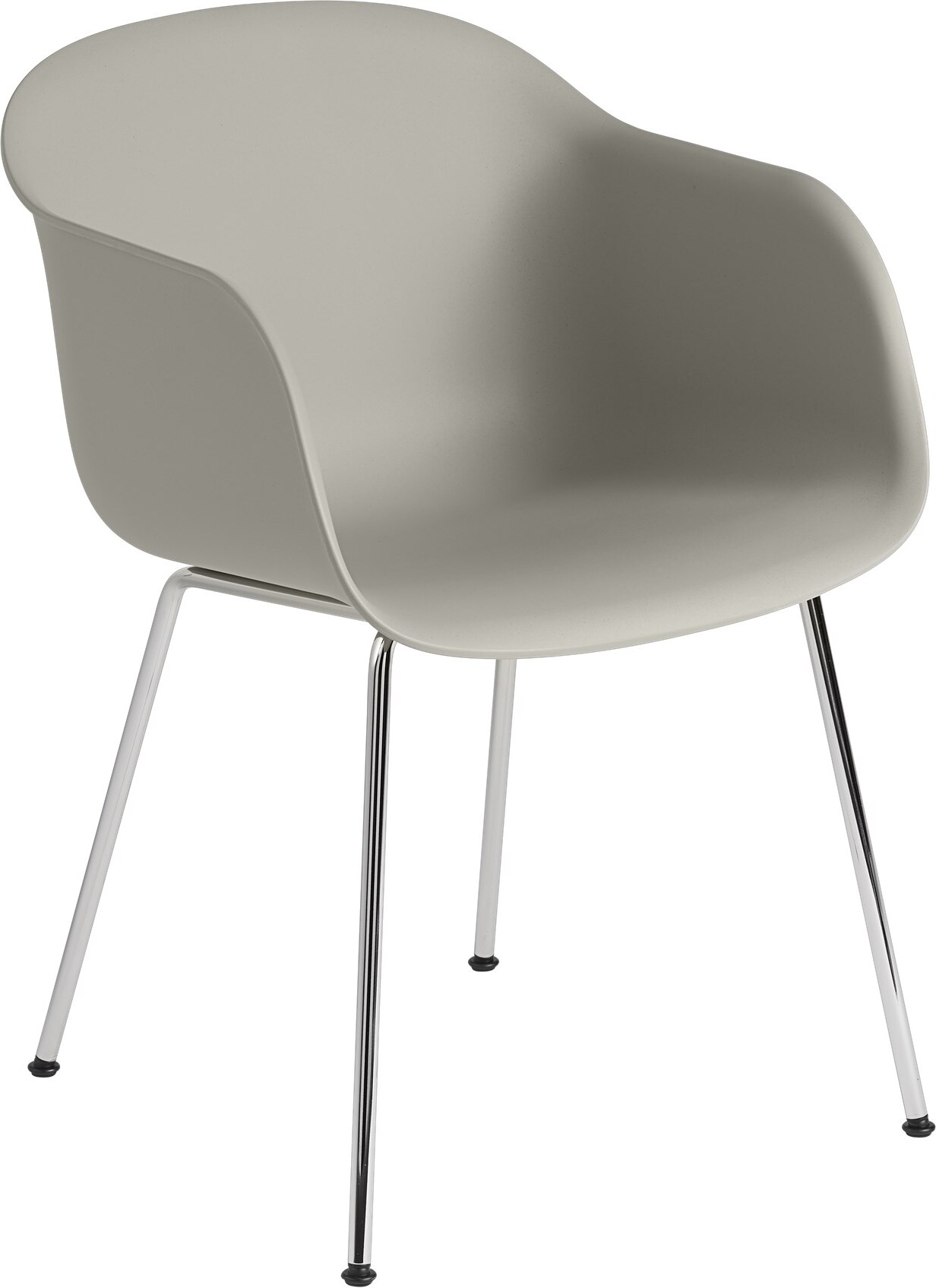 Fotel Fiber Tube szary na chromowanych nogach