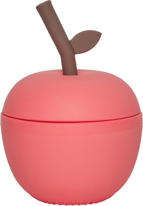 Kubek ze słomką Apple 250 ml czerwony