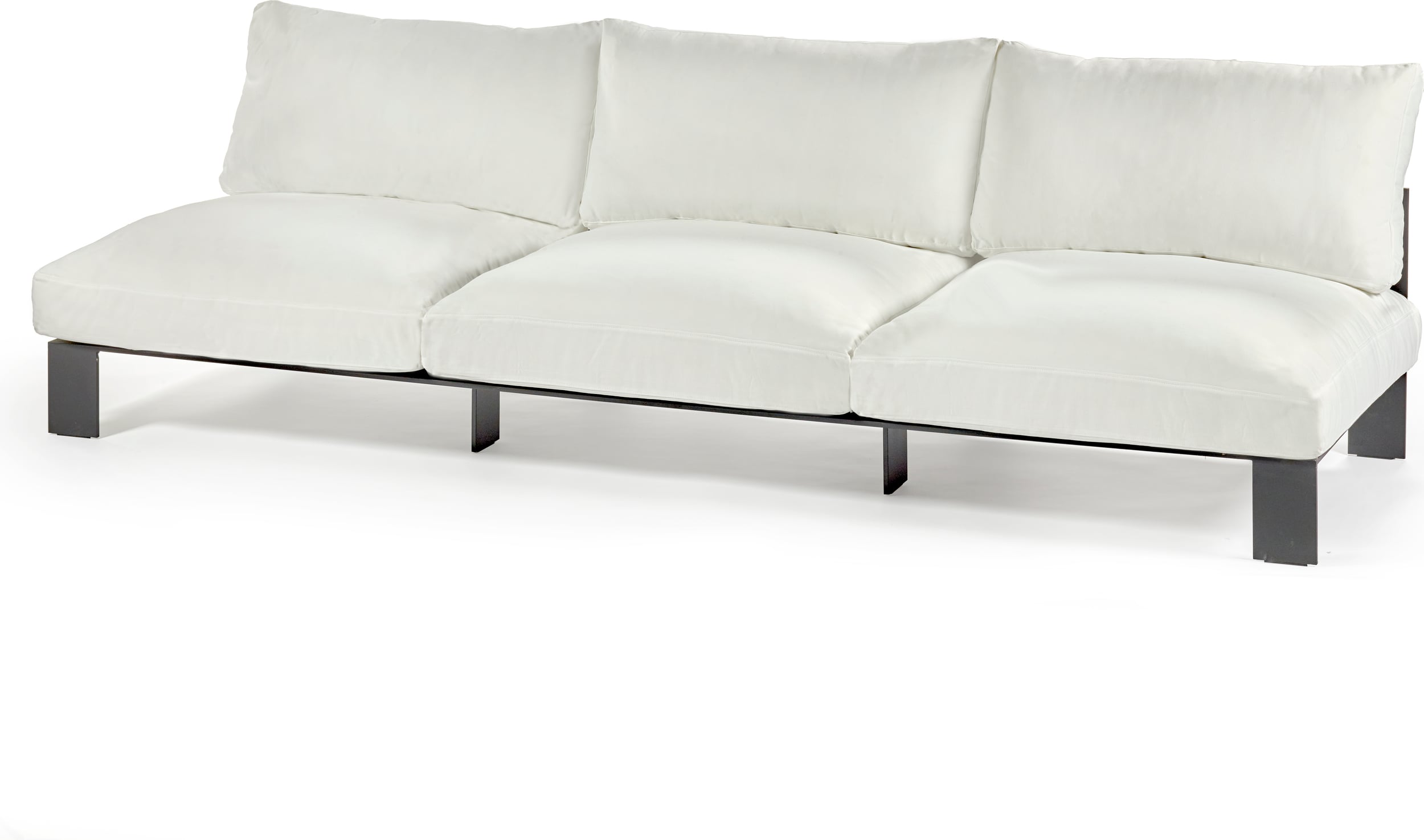 Sofa modułowa ogrodowa trzyosobowa Serax 273 cm złamana biel