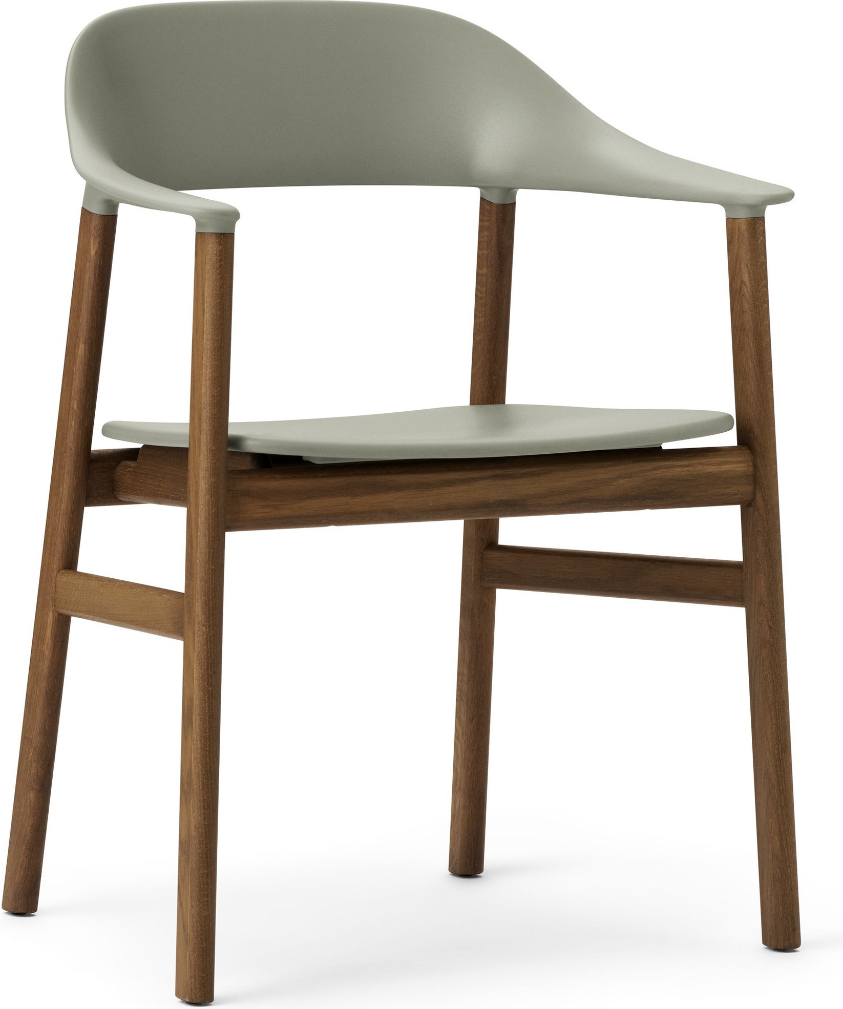 Krzesło z podłokietnikami Herit ciemny dąb zielone