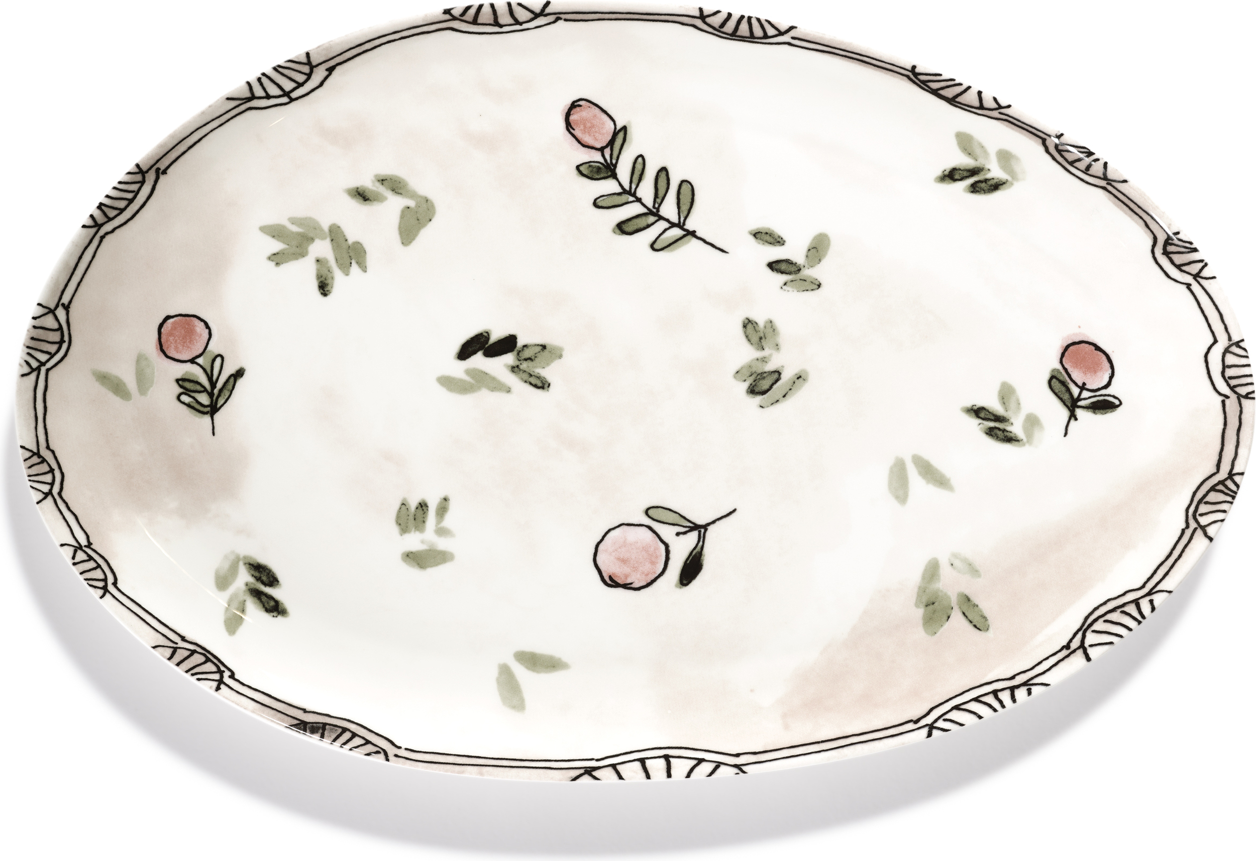 Półmisek owalny Midnight Flowers Mirtillo Nude 35 cm