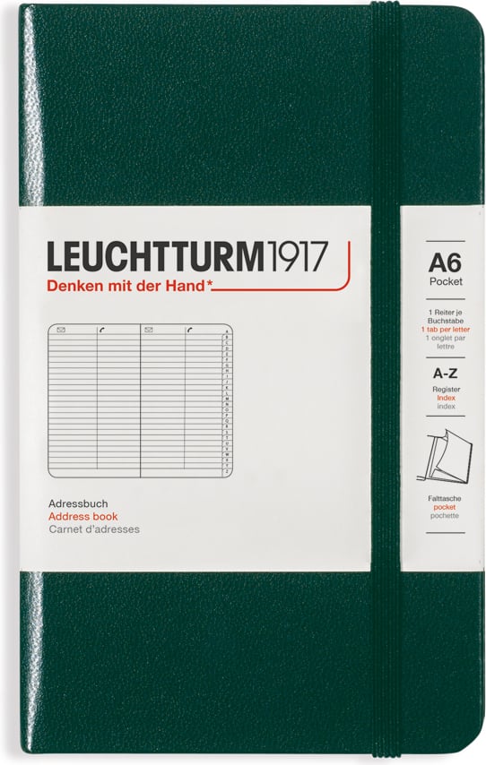 Adresownik Leuchtturm 1917 A6 leśna zieleń