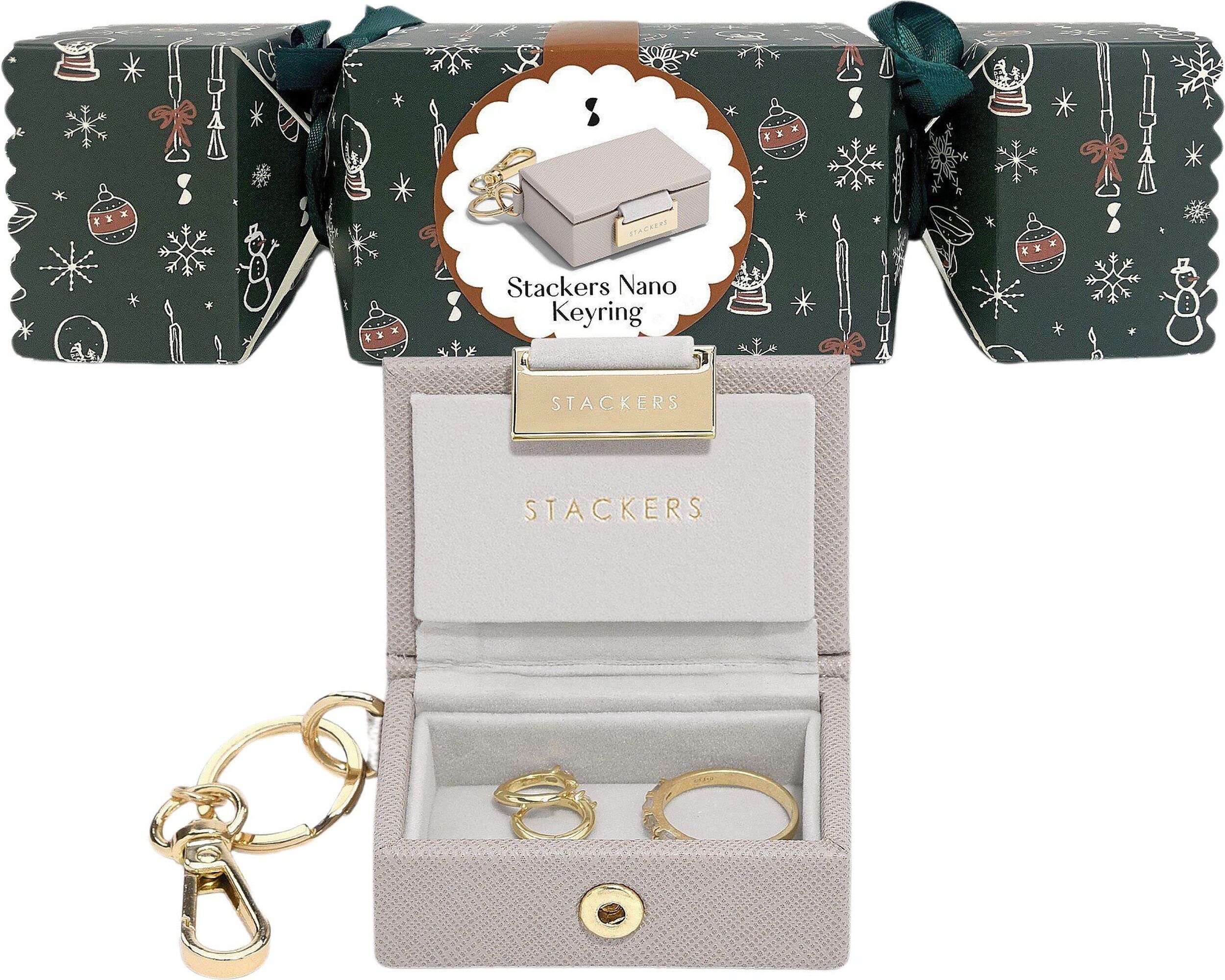 Brelok do kluczy Stackers Nano in Cracker szary w opakowaniu prezentowym
