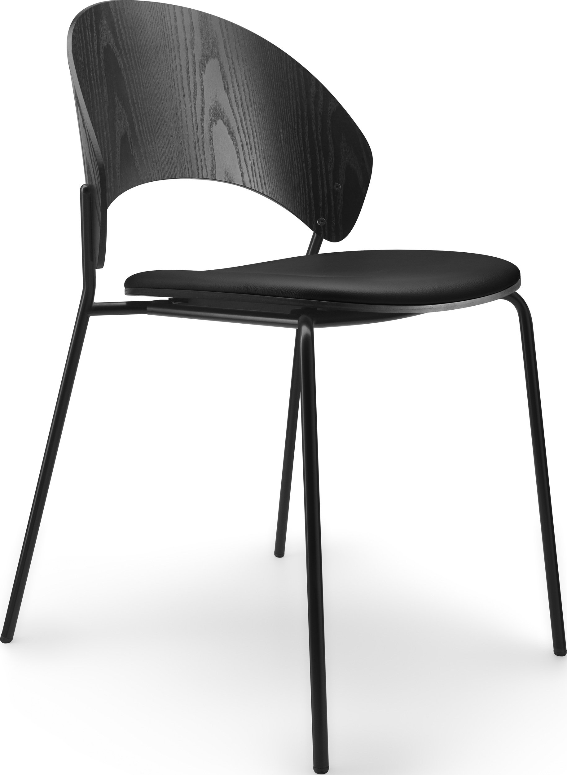 Krzesło tapicerowane Dosina czarne siedzisko czarne