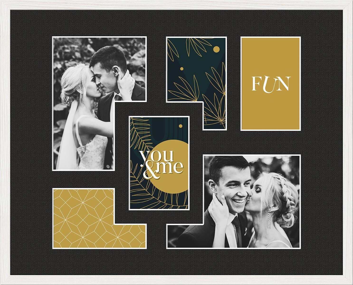 Ramka na 6 zdjęć Kyoto 40 x 50 cm biała z czarnym passepartout