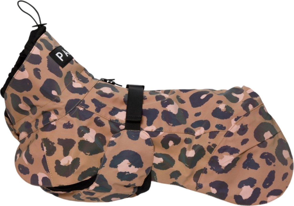 Płaszcz przeciwdeszczowy dla psa Paikka Visibility Lite 30 cm brązowa panterka