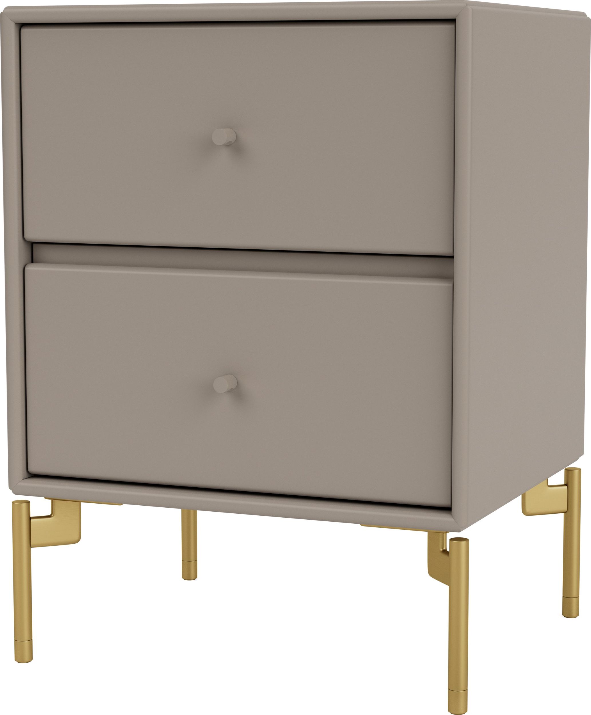 Szafka nocna Drift truflowa na mosiężnych nogach