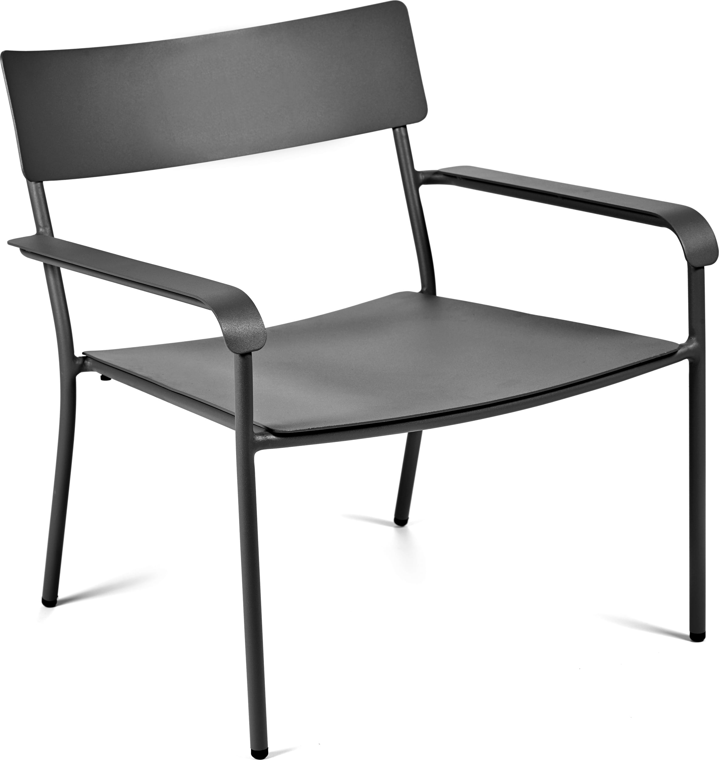 Krzesło ogrodowe z podłokietnikami August Lounge 70 cm czarne
