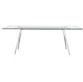 Stół Baguette 205 cm blat szklany rama lakierowana czarna