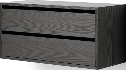 Szafka wisząca z 2 szufladami New Works 38 cm czarny jesion