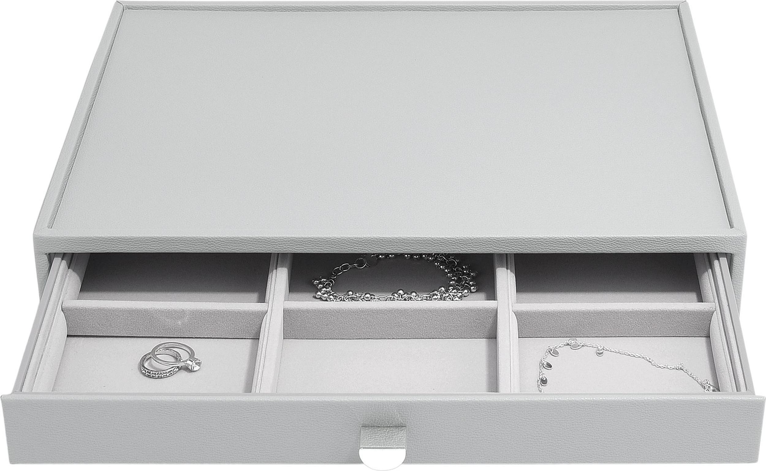 Szkatułka na biżuterię Stackers Pebble 9 komorowa supersize kamienna szarość z szufladą