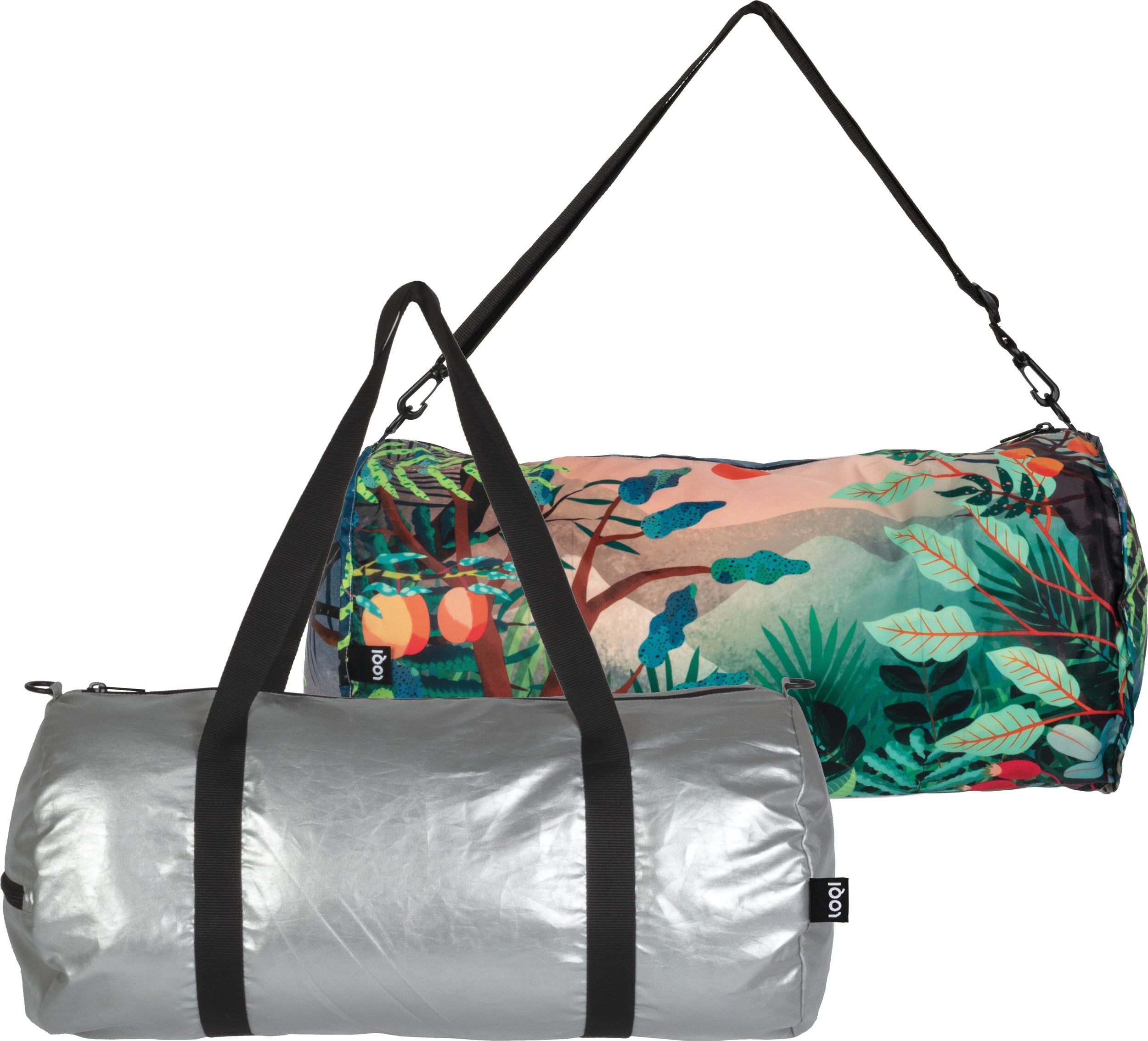 Torba LOQI Weekender dwustronna Metallic Matt Silver