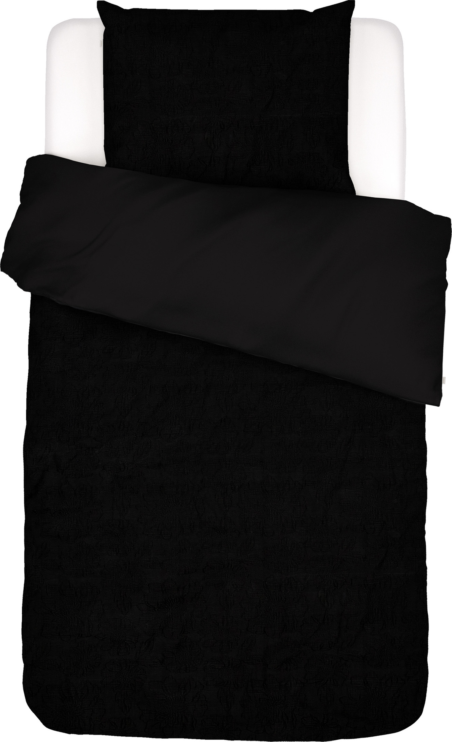 Pościel Philippine 155 x 220 cm antracytowa z poszewką na poduszkę 80 x 80 cm zapięcie suwak