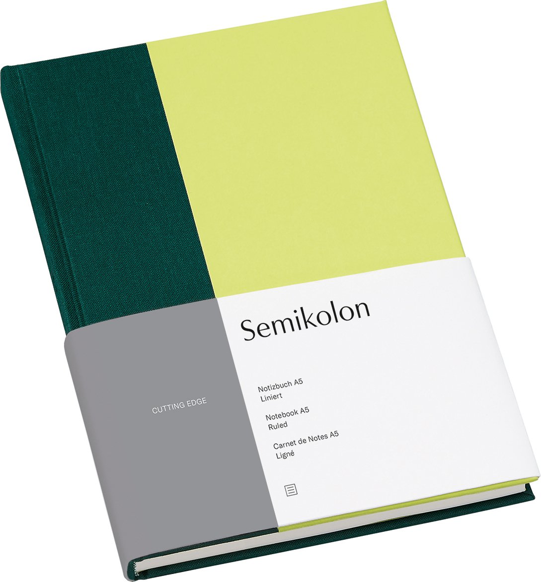 Notes w linię Cutting Edge A5 ciemnozielono-kiwi
