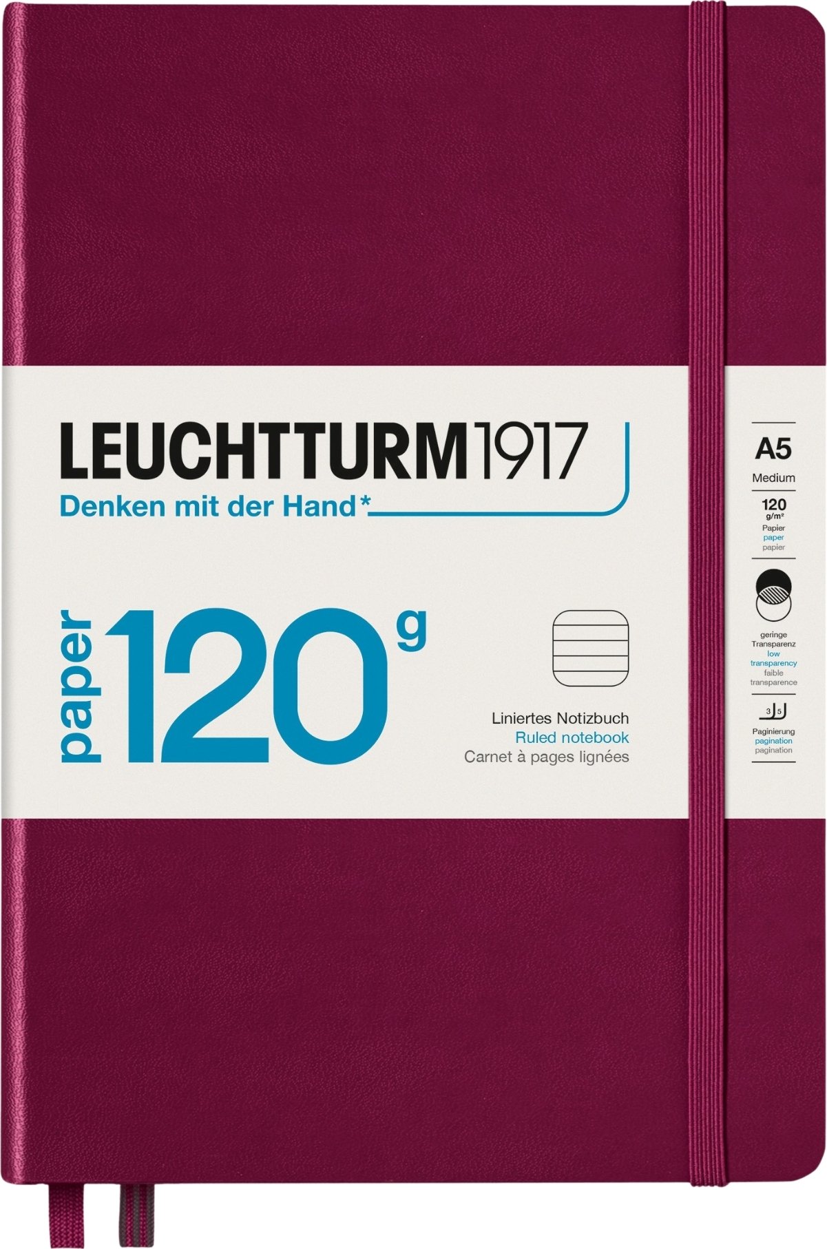 Notes w linię w twardej oprawie Edition 120 A5 203 strony bordowy 120 g/m²