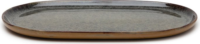 Półmisek owalny Surface 25 cm czarno-szary