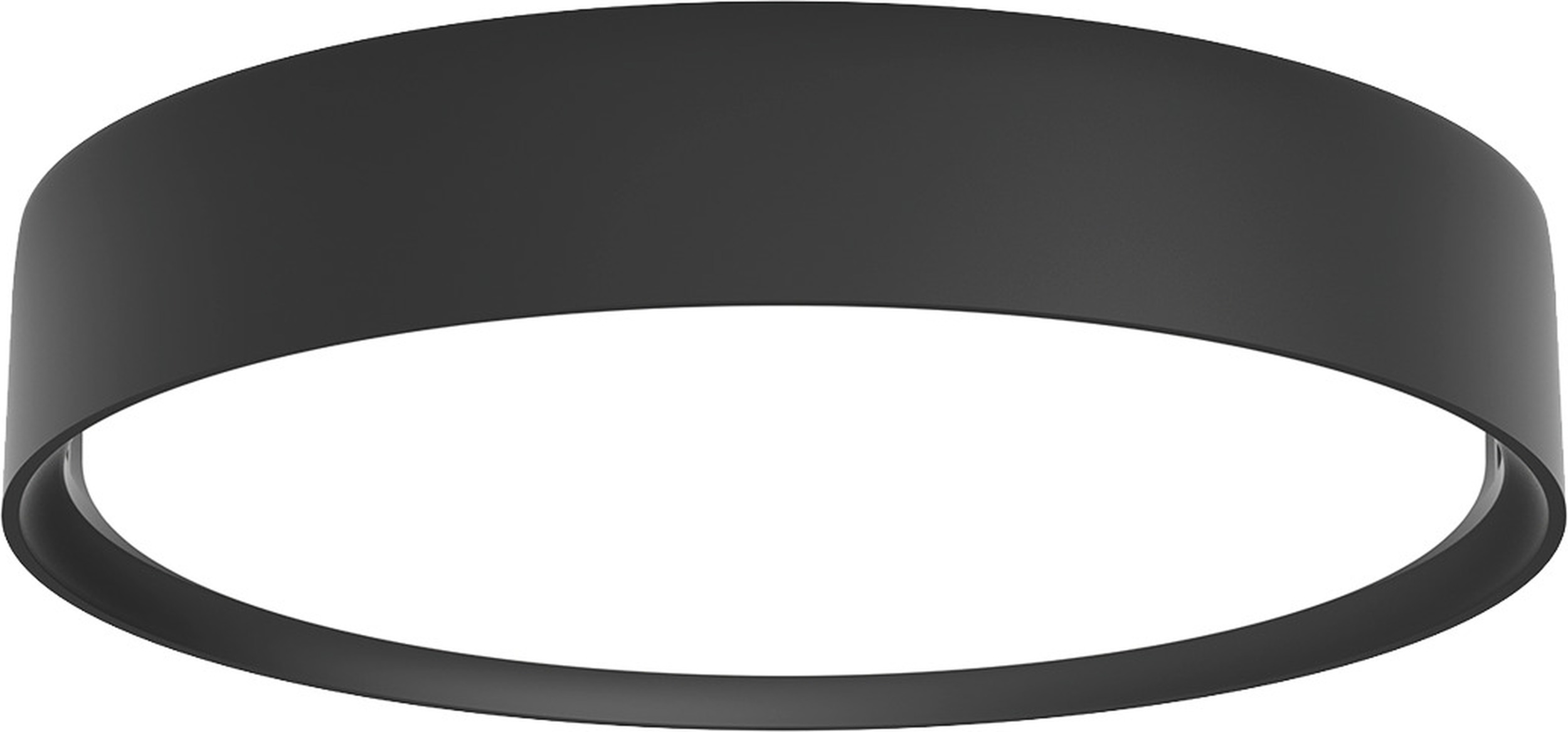 Plafon Slim Round Semi Recessed LED 3000K 25 cm czarny z dyfuzorem opal sterowanie oświetleniem Dali