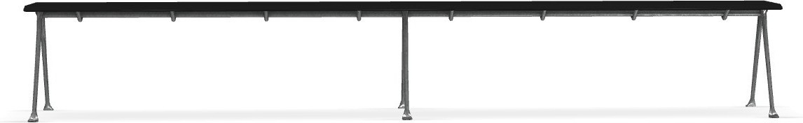 Ławka Officina 290 cm czarny buk ze stalową ramą