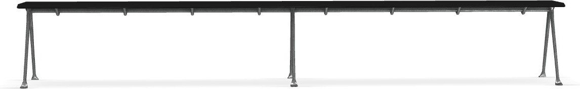 Ławka Officina 290 cm czarny buk ze stalową ramą