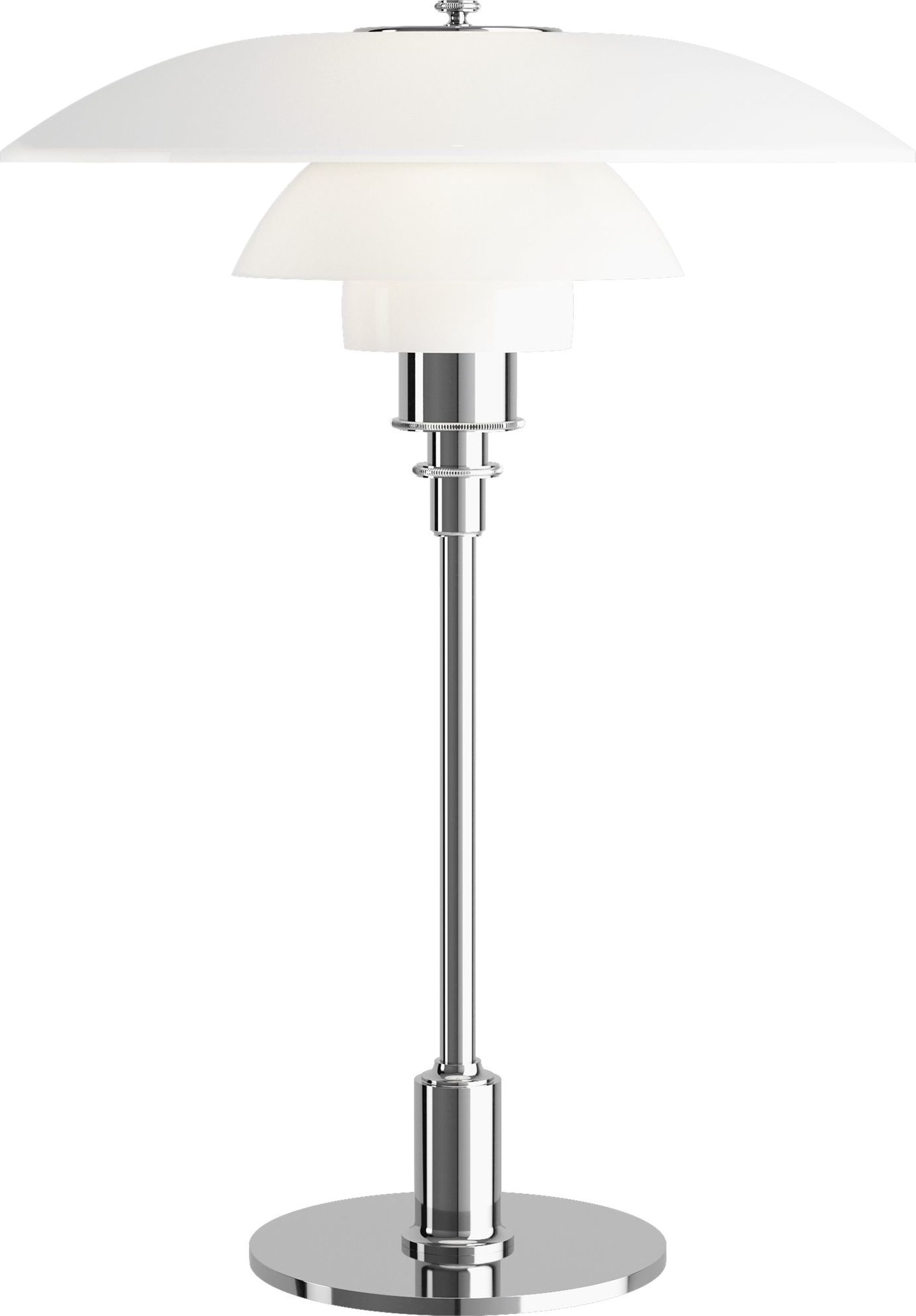 Lampa stołowa PH 33 cm chrom ze szklanym kloszem