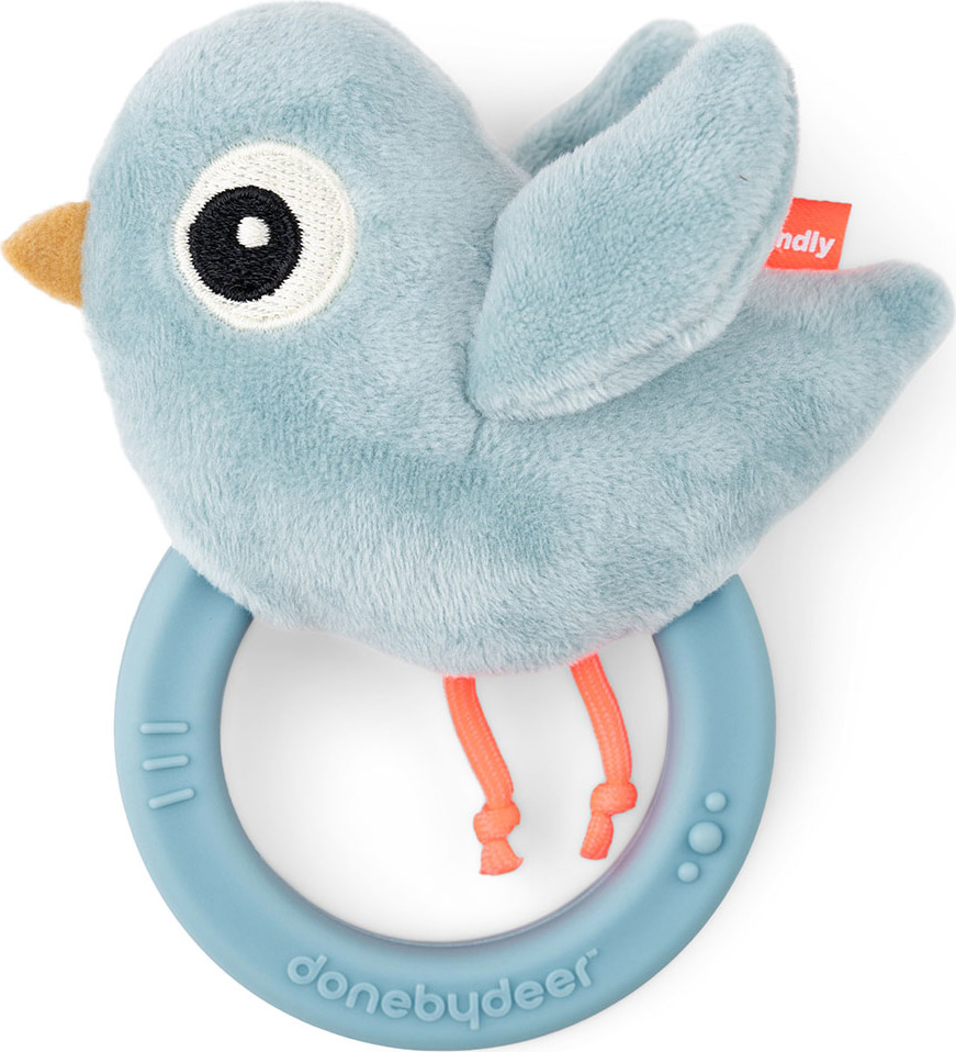 Grzechotka z gryzakiem Birdee niebieska