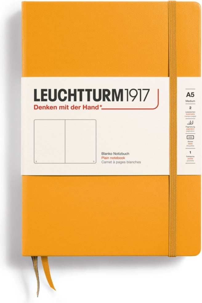 Notes gładki w twardej oprawie Leuchtturm 1917 A5 251 stron pomarańczowy 80 g/m²