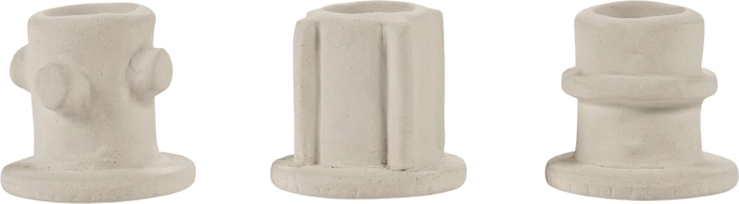 Świeczniki na klasyczne świece Molly 4,5 cm beżowe 3 szt.