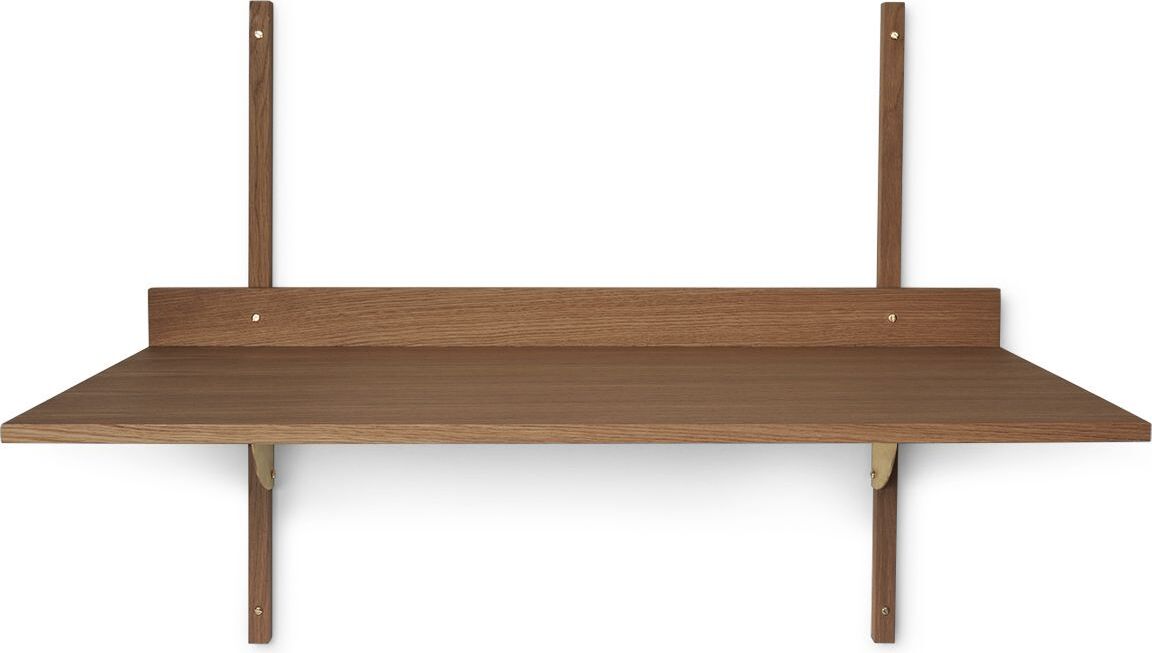 Biurko Sector ciemne drewno montowane na ścianie