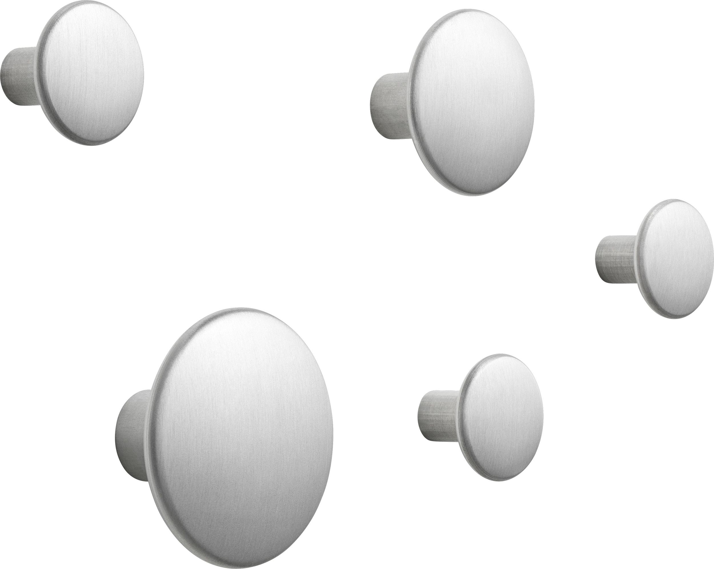 Haczyki ścienne Dots Metal aluminium 5 szt.