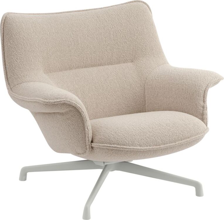 Fotel obrotowy Doze niski beżowy na szarych nogach