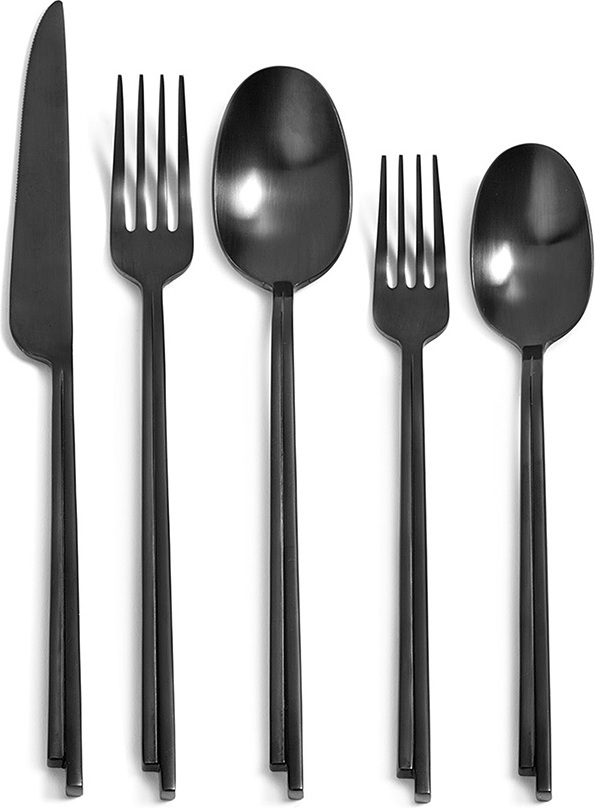 Komplet sztućców Dune czarny 5 el.