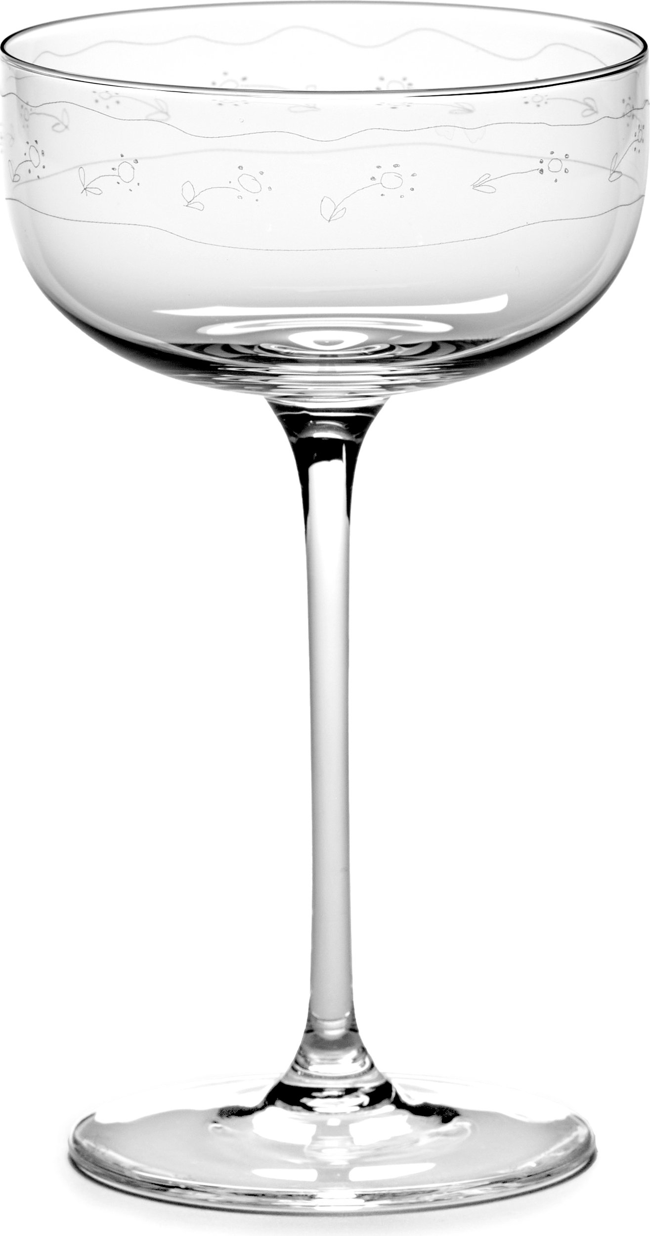 Kieliszek do szampana Midnight Flowers płaski 240 ml