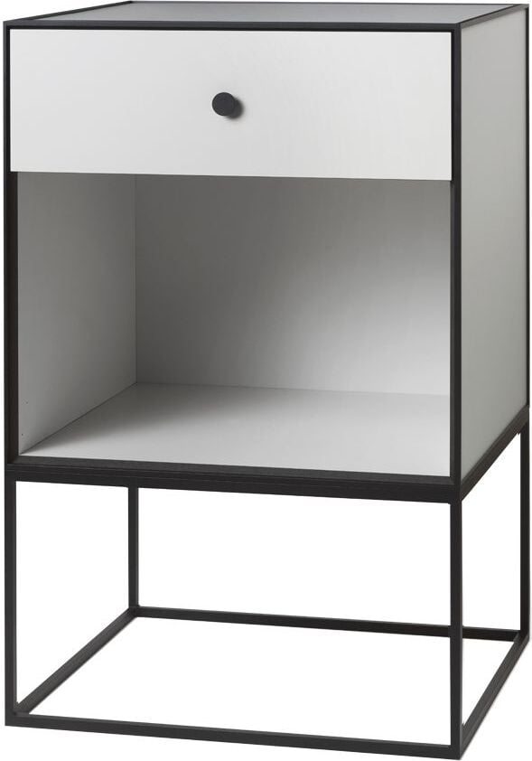 Szafka Frame 49 jasnoszara na stelażu z szufladą