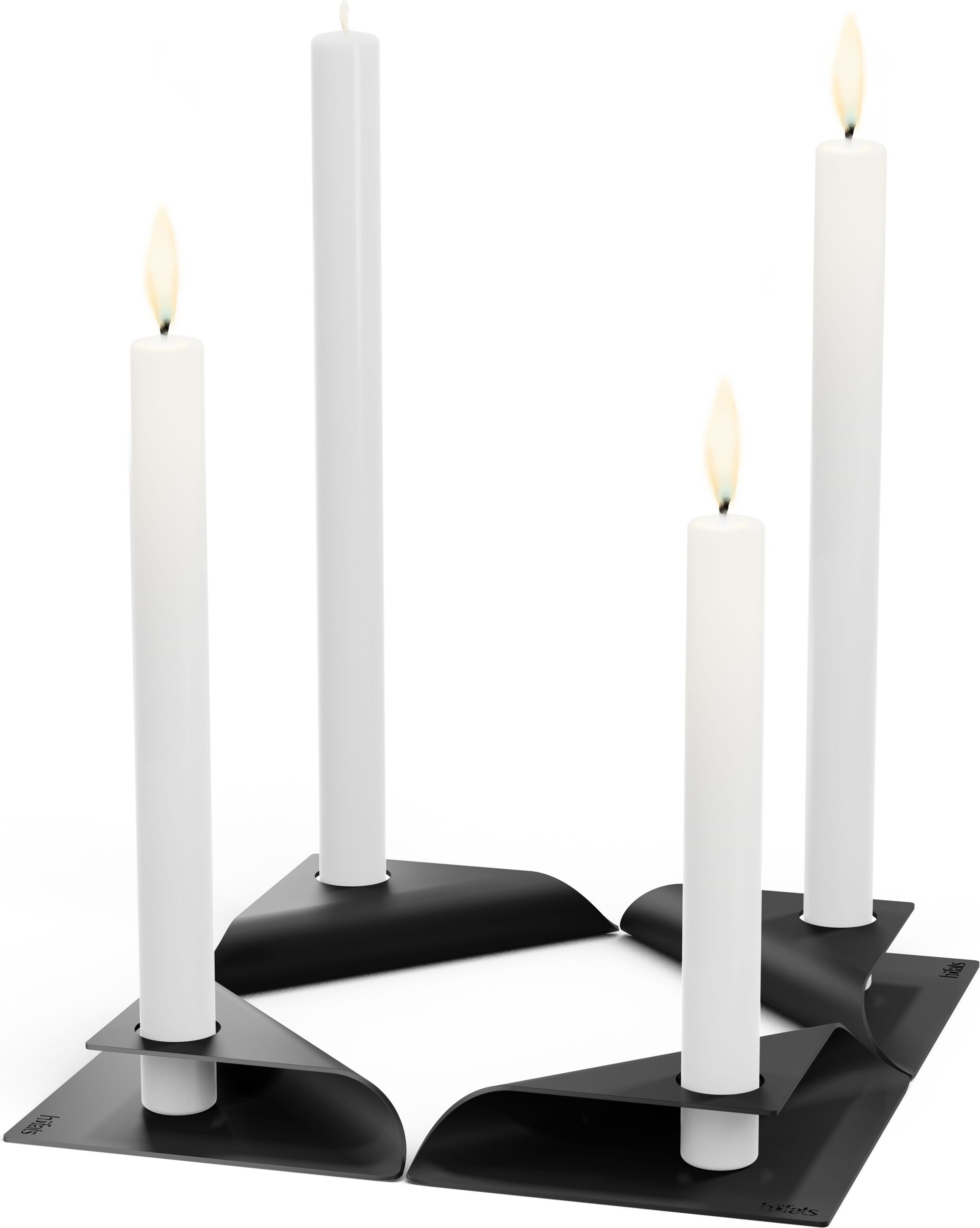 Świeczniki Square czarne 4 szt.