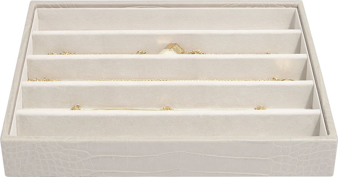 Szkatułka na biżuterię Stackers Croc pięciokomorowa classic putty