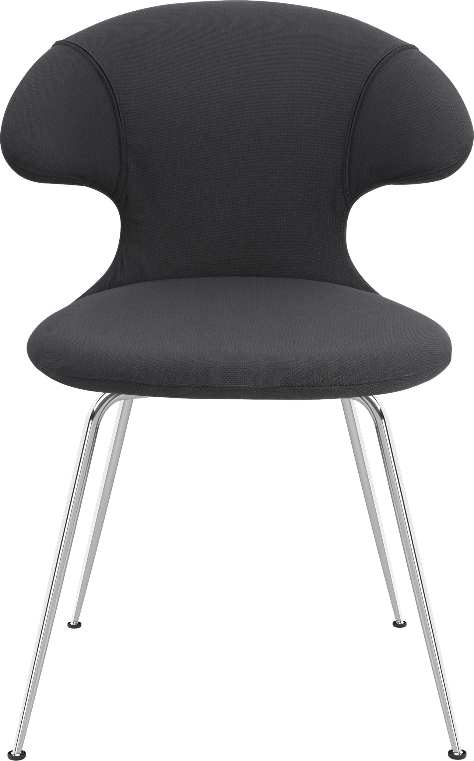 Krzesło Time Flies ciemnoszare na chromowanych nogach