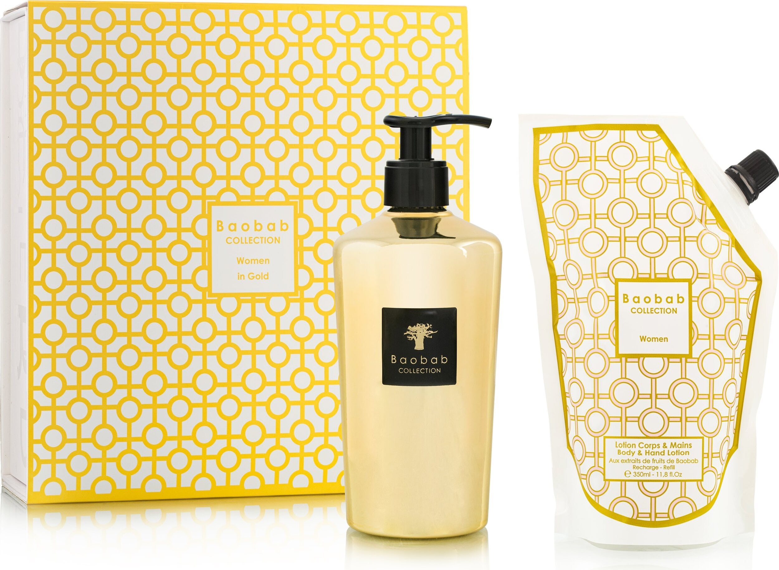 Mydło do rąk i uzupełnienie Baobab Gift Box Woman in Gold 2 el.