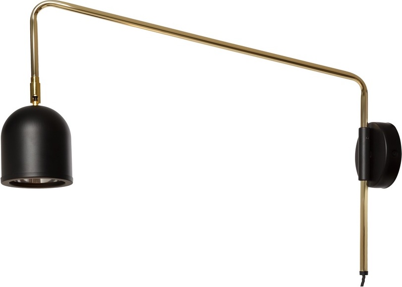 Kinkiet Gaspar czarno-złoty