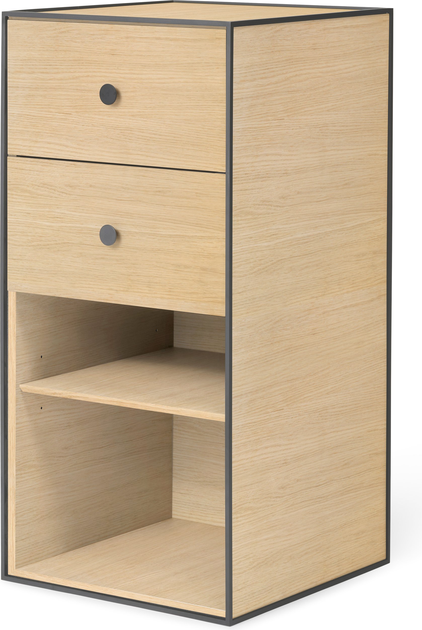 Szafka Frame 70 jasny dąb z 2 szufladami i półką